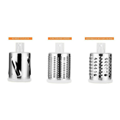 Kitchen Vegetable Fruit Slicer Cutter Shredder Food Manual Rotary Grater Chopper - Blue