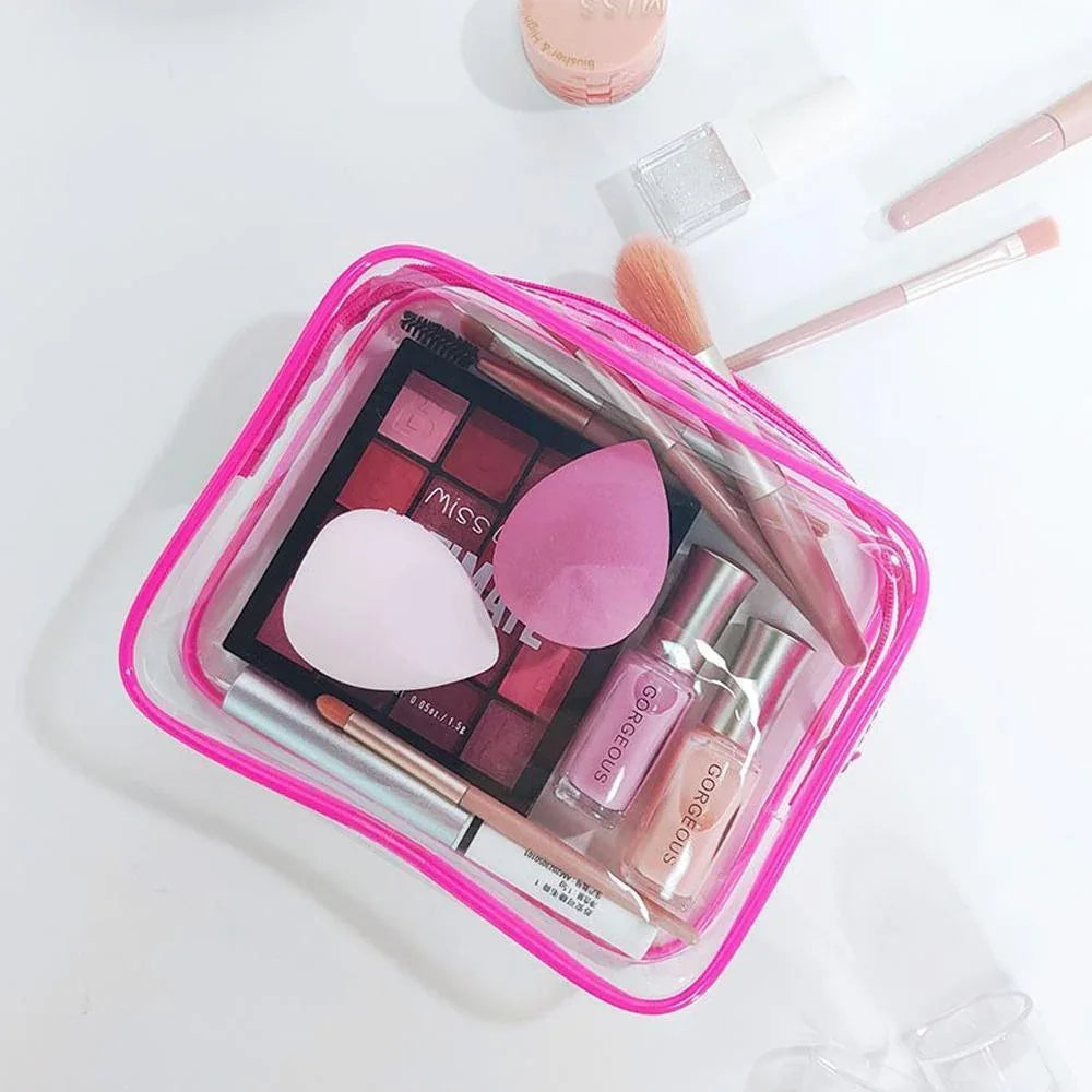 4pcs Durable PVC Cosmetic Bags Easy to Clean Multiple Sizes and Colours 9 Shades - 4pcs-Banana - Mekamart Australia