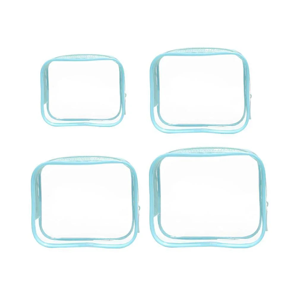 4pcs Durable PVC Cosmetic Bags Easy to Clean Multiple Sizes and Colours 9 Shades - 4pcs-Banana - Mekamart Australia