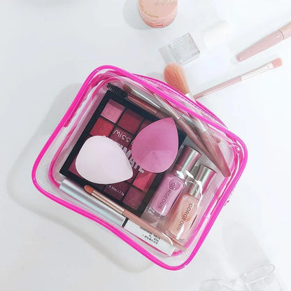 4pcs Durable PVC Cosmetic Bags Easy to Clean Multiple Sizes and Colours 9 Shades - 4pcs-Green - Mekamart Australia