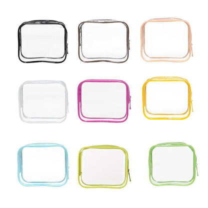 4pcs Durable PVC Cosmetic Bags Easy to Clean Multiple Sizes and Colours 9 Shades - 4pcs-White