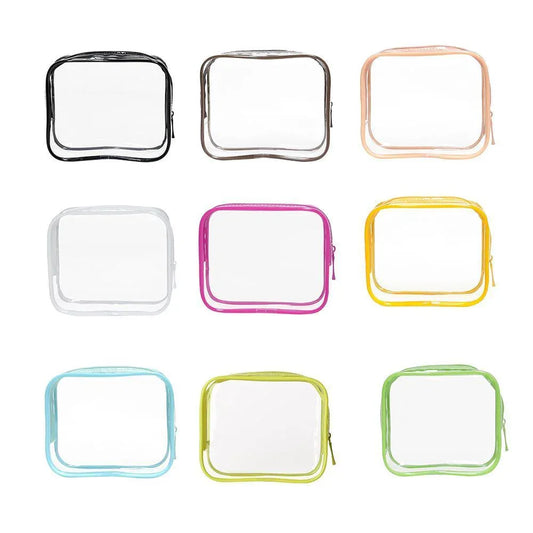 4pcs Durable PVC Cosmetic Bags Easy to Clean Multiple Sizes and Colours 9 Shades - 4pcs-Yellow - Mekamart Australia