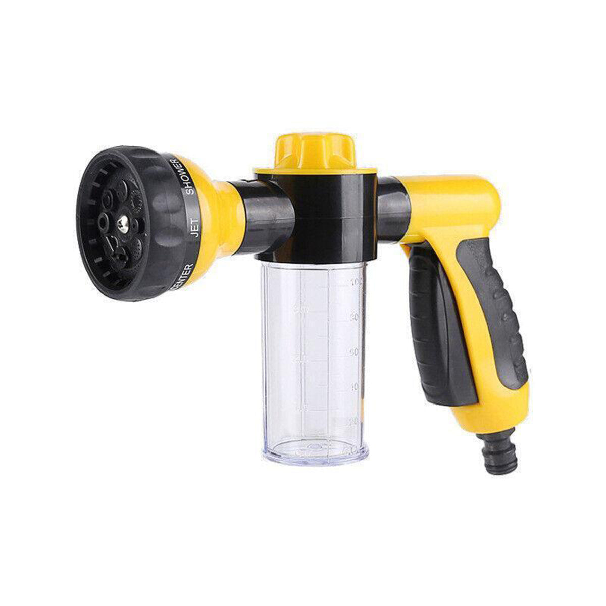 Washing Nozzle Plant Pet Hose 8-Mode Garden Car Water Foam Sprayer Soap Dispenser - Yellow