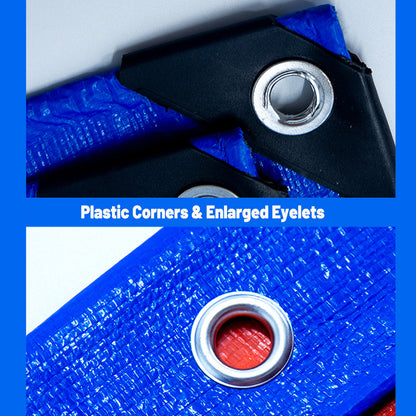 Waterproof Plastic Tarp Cover Heavy Duty Ground Sheet Rainproof Dustproof Blue - 4x6m