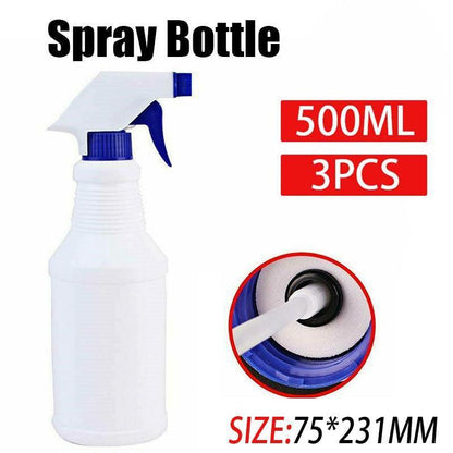 3PCS 500ml Reusable Plastic Spray Bottles for Cleaning Garden Car Use