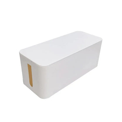 Large Cable Wire Storage Box Case Cord Management Socket Tidy Organizer with Lid - White S - Mekamart Australia