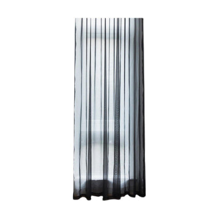 Sheer Voile Curtains Rod Pocket Window Panel for Bedroom 140cm x 230cm Drapes - Black