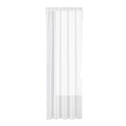 Sheer Voile Curtains Rod Pocket Window Panel for Bedroom 140cm x 230cm Drapes - Black