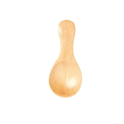 5PCS Mini Wooden Spoons Natural Wood Spice Condiment Dessert Scoops - Beige