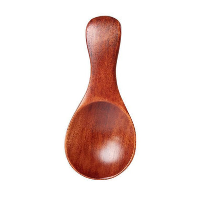 5PCS Mini Wooden Spoons Natural Wood Spice Condiment Dessert Scoops - Beige