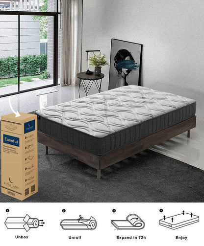 LUNALAND Easeful Eco Spay Foam Pocket Spring 20CM Double Hybrid Mattress - Mekamart Australia