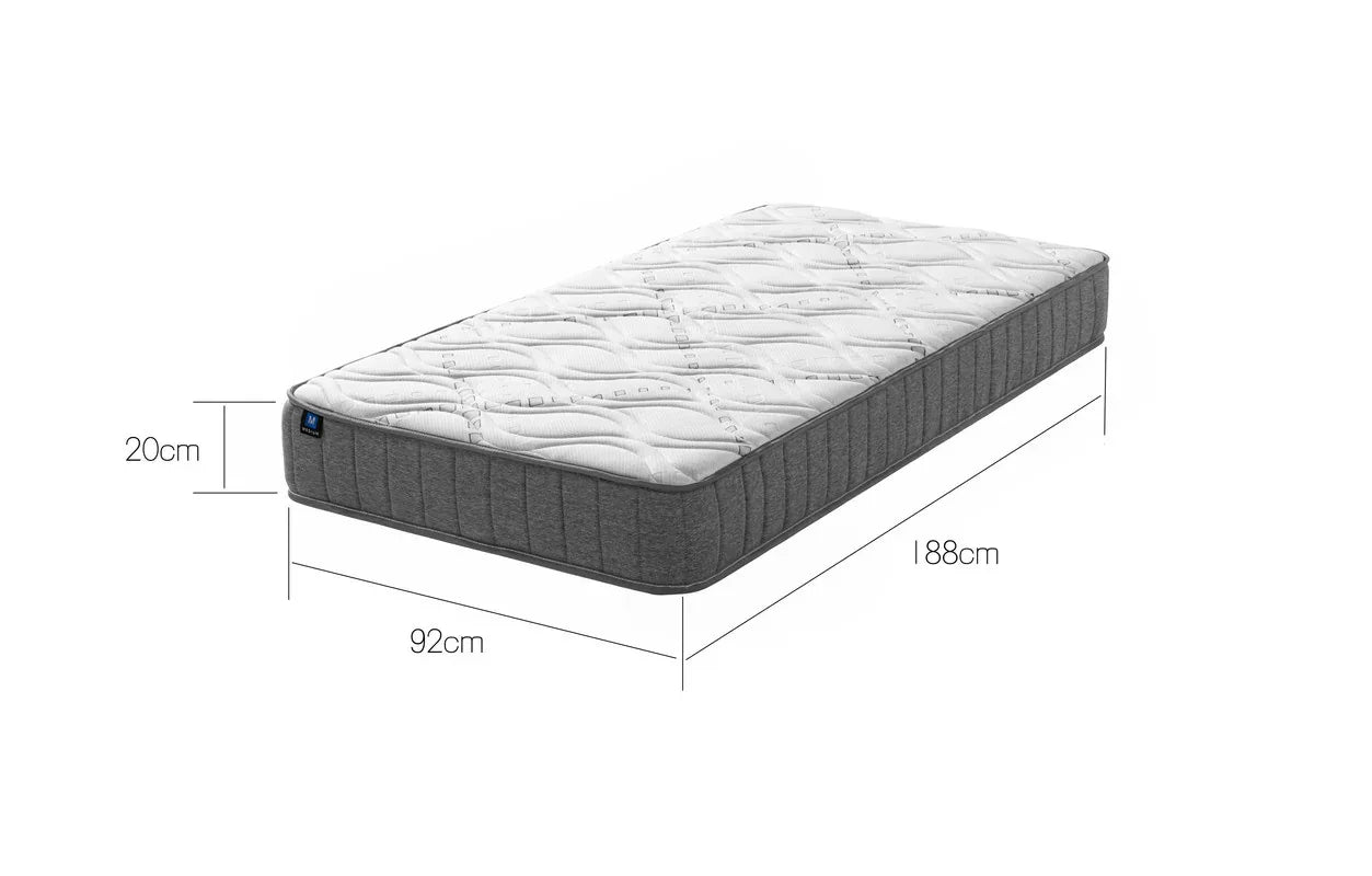 LUNALAND Easeful Eco Spay Foam Pocket Spring 20CM Single Hybrid Mattress - Mekamart Australia