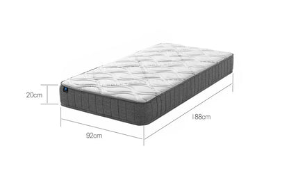 LUNALAND Easeful Eco Spay Foam Pocket Spring 20CM Single Hybrid Mattress - Mekamart Australia