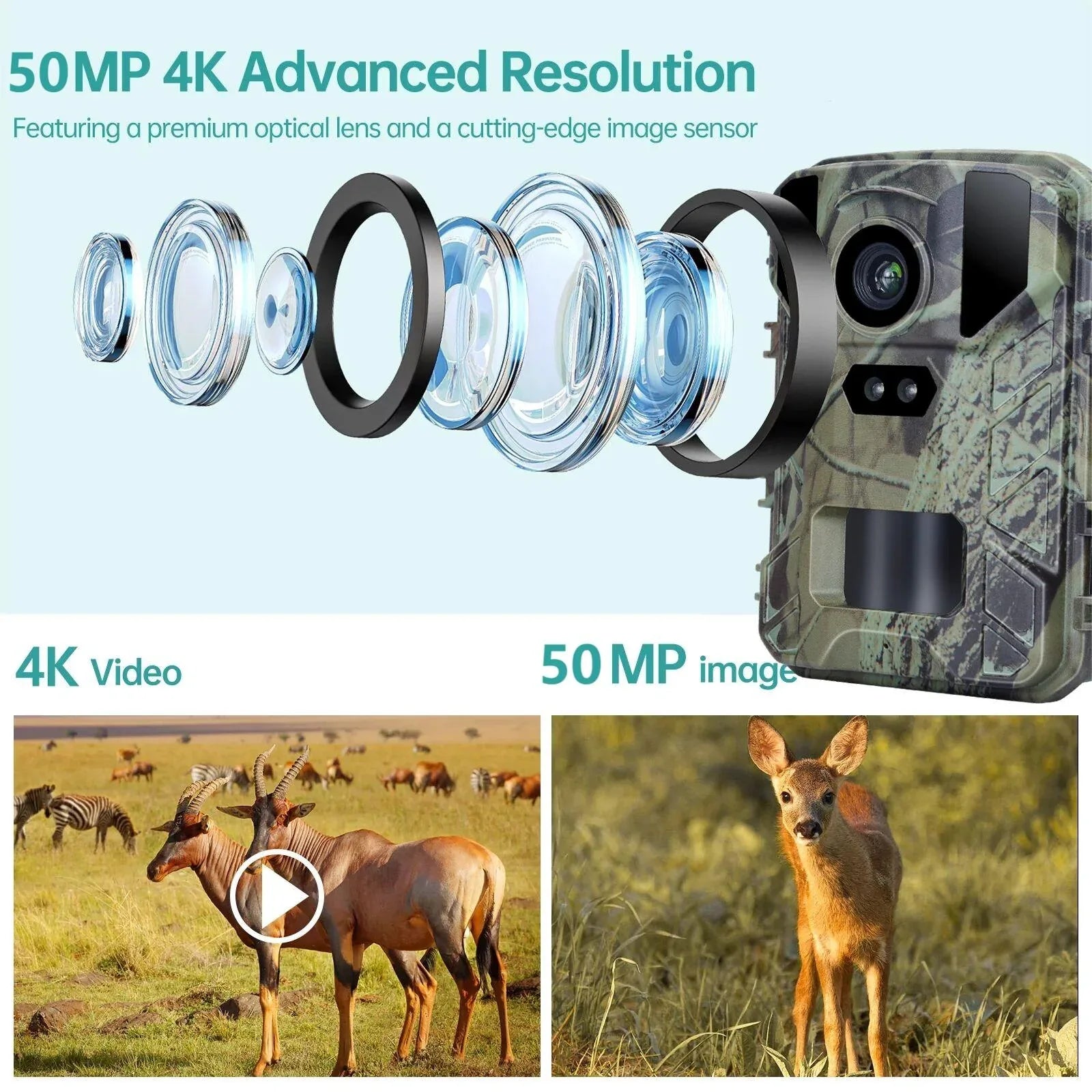 50mp / 4k Mini Wildlife Hunting Camera with Night Vision - Mekamart Australia