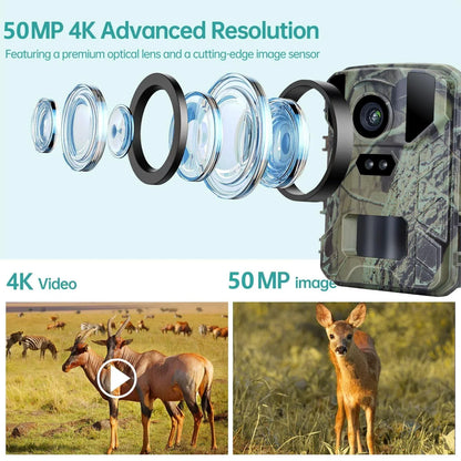 50mp / 4k Mini Wildlife Hunting Camera with Night Vision - Mekamart Australia