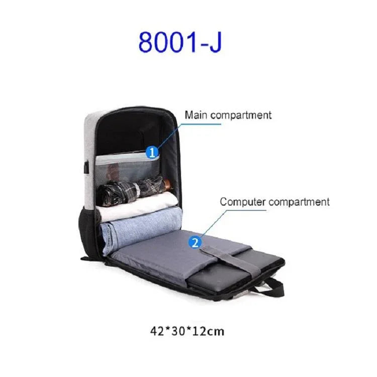 Anti-theft Hard Shell Backpack for Men with Alloy Frame - Blue - Mekamart Australia