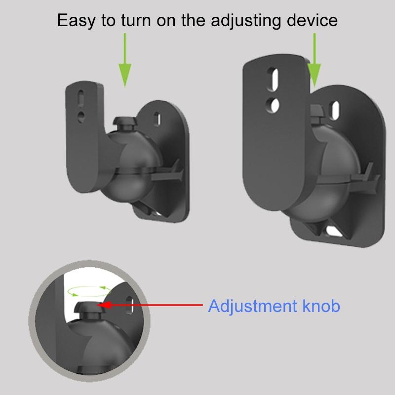 Rotatable 45 Degree Speaker Wall Mount Brackets for Surround Sound - Pair
