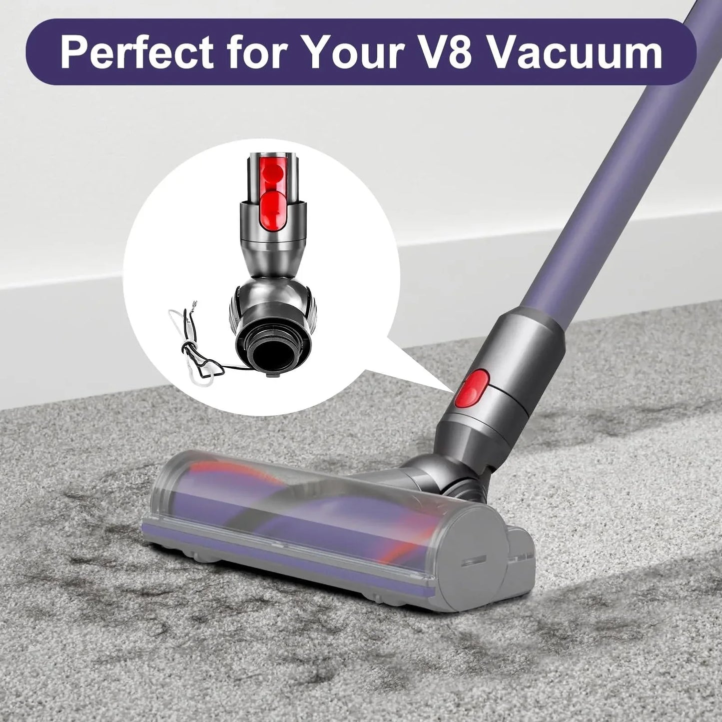 V8 V10 Vacuum Direct Drive Head Elbow Connector With Wheels Repair Parts - Mekamart Australia