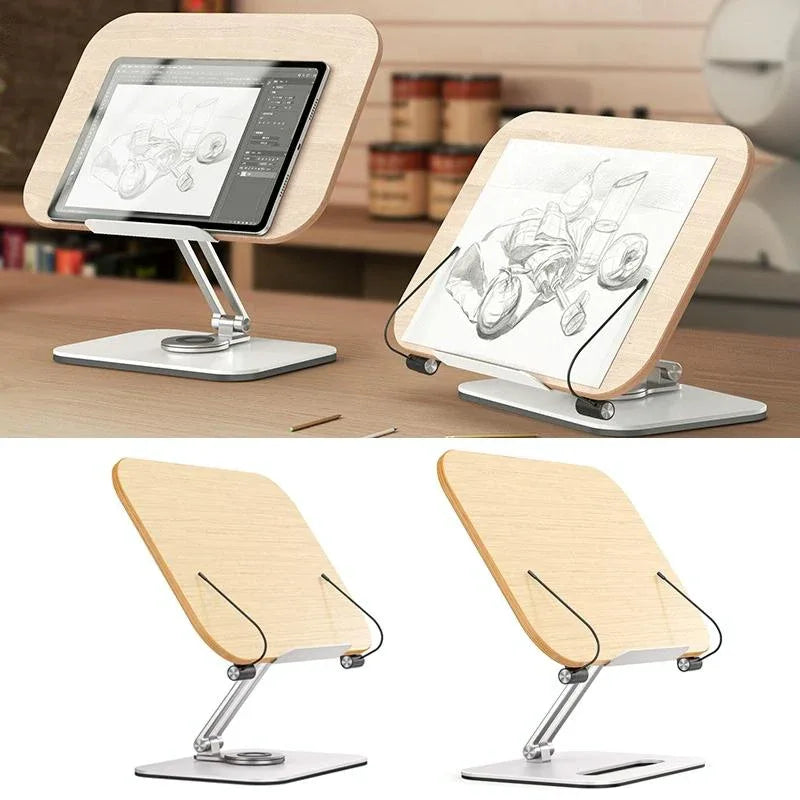 360-degree Rotating Desktop Bookshelf with Tablet Stand - Mekamart Australia