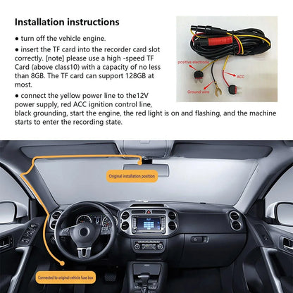 2k Dual Camera Wifi Car Dash Cam with Night Vision - Mekamart Australia