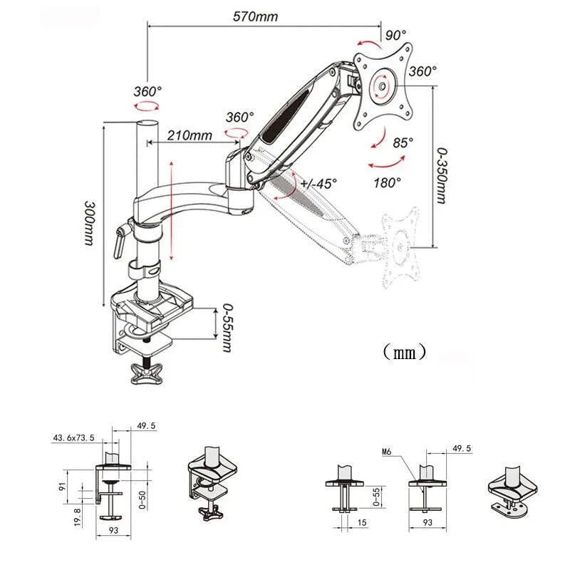 Adjustable Desktop Monitor Stand - Rotating - Mekamart Australia