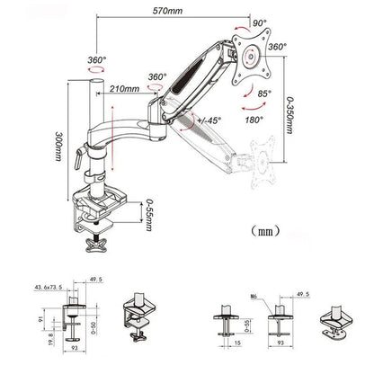 Adjustable Desktop Monitor Stand - Rotating - Mekamart Australia