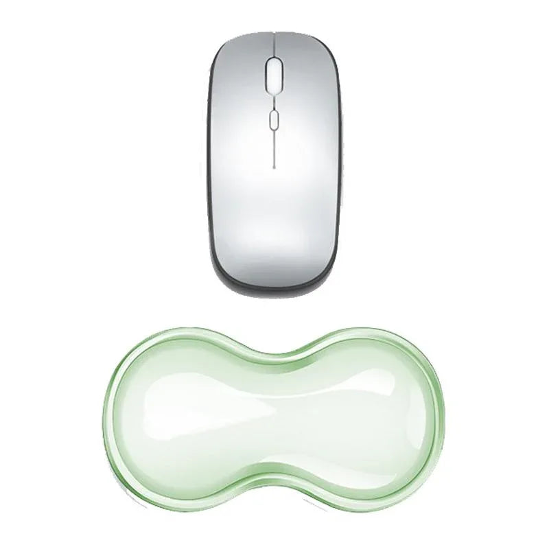 Large Green Silicone Keyboard Wrist Rest & Mouse Pad - Small Transparent Gray - Mekamart Australia
