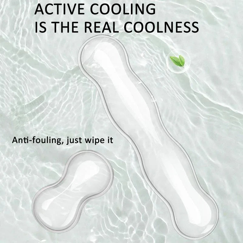 Large Green Silicone Keyboard Wrist Rest & Mouse Pad - Small Transparent Gray - Mekamart Australia