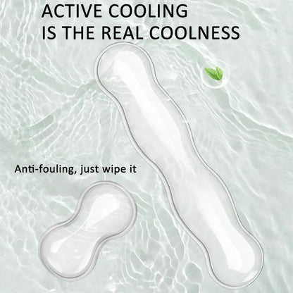 Large Green Silicone Keyboard Wrist Rest & Mouse Pad - Small Transparent Gray - Mekamart Australia