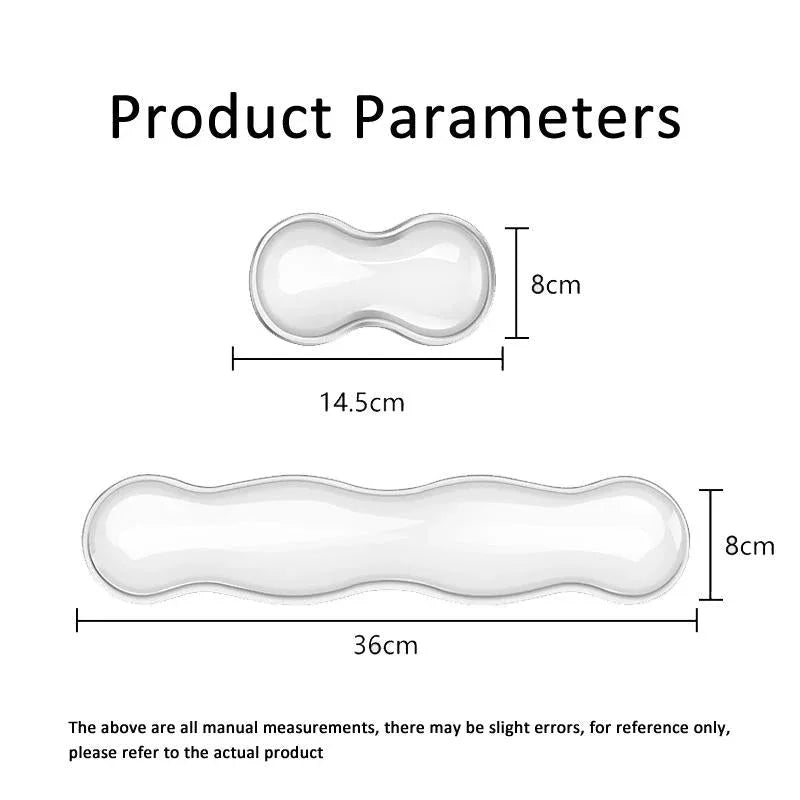 Large Green Silicone Keyboard Wrist Rest & Mouse Pad - Small Transparent Gray - Mekamart Australia