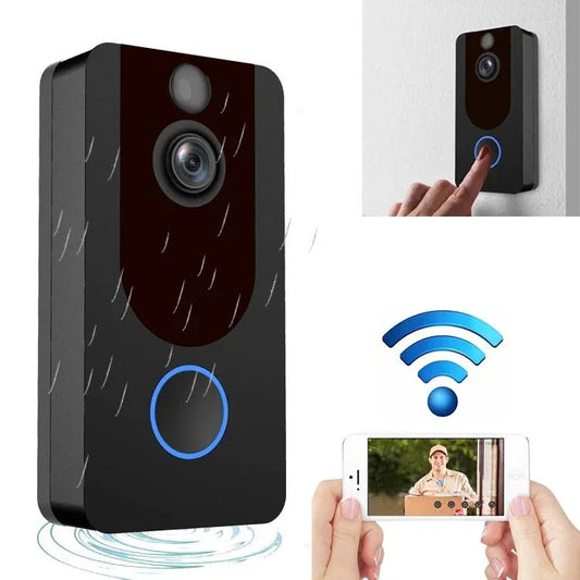 1080P Full Hd Wifi Security Doorbell With Intercom And Weather Resistance - Mekamart Australia