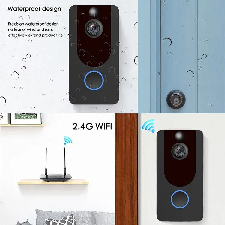 1080P Full Hd Wifi Security Doorbell With Intercom And Weather Resistance - Mekamart Australia