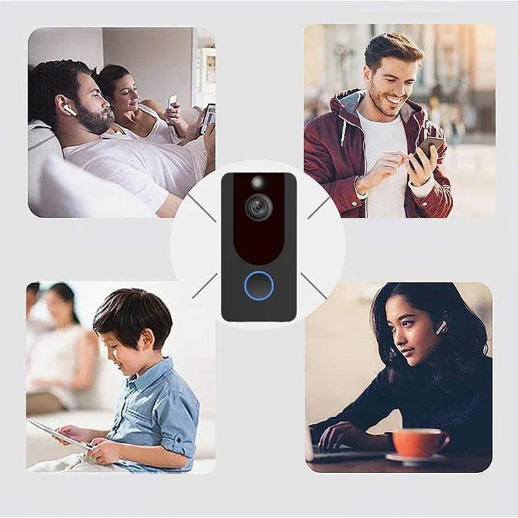 1080P Full Hd Wifi Security Doorbell With Intercom And Weather Resistance - Mekamart Australia