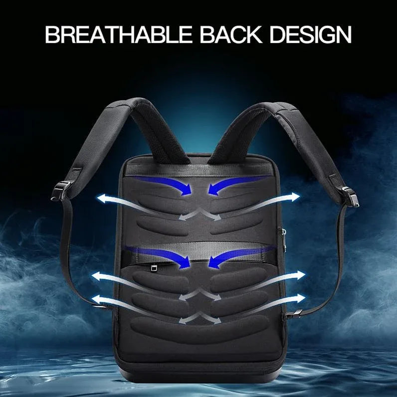 Waterproof Expandable Backpack with Usb Charging - Black Password Protected - Mekamart Australia