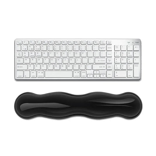 Large Green Silicone Keyboard Wrist Rest & Mouse Pad - Large Transparent Gray