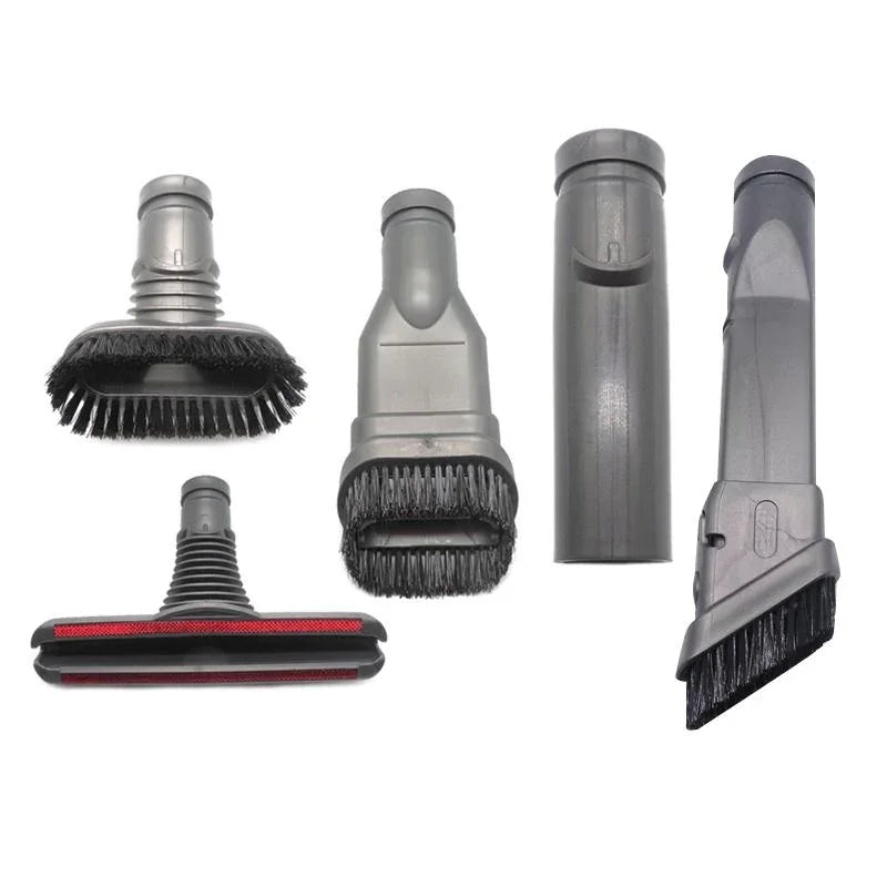 5-in-1 Round Brush Set for Dyson Vacuum Cleaner - Includes Stiff Brush Bed Brush and Connector - Mekamart Australia