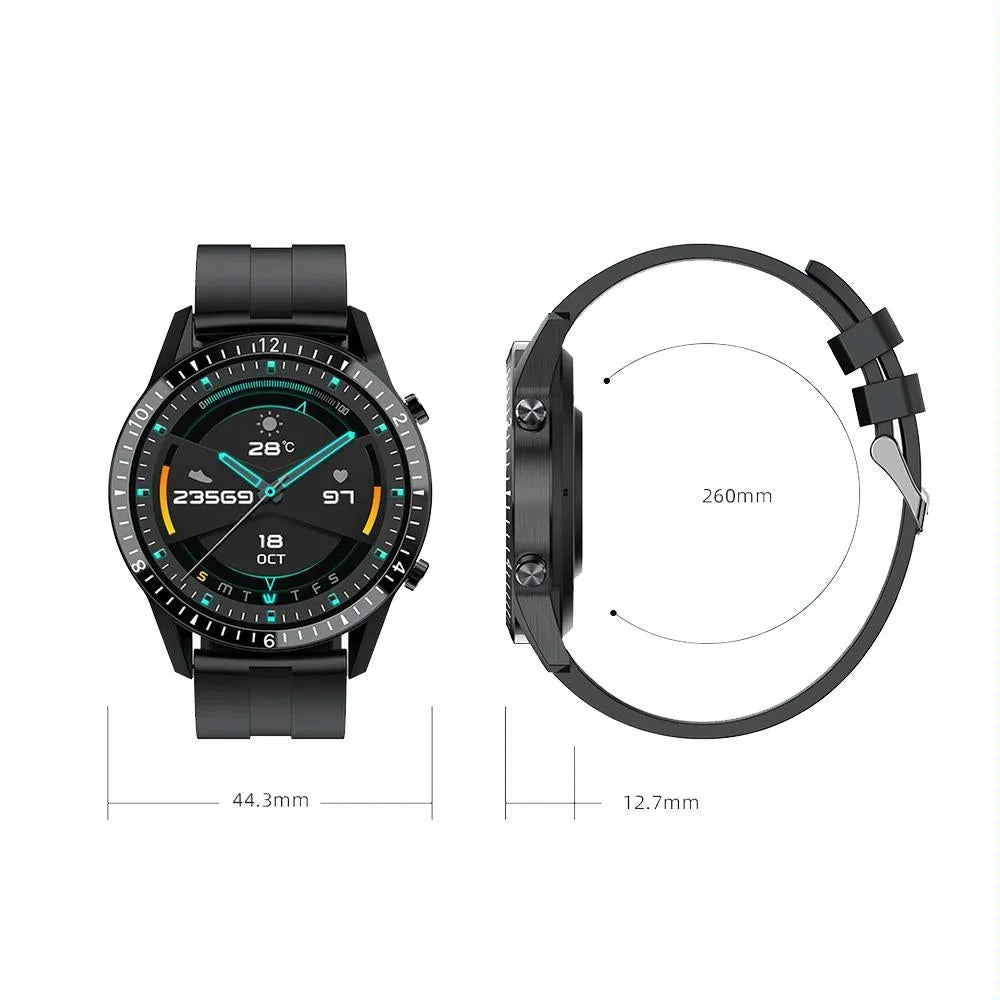 1.3 Inch Heart Rate / Blood Pressure / Blood Oxygen Monitoring Watch - Black Steel - Mekamart Australia