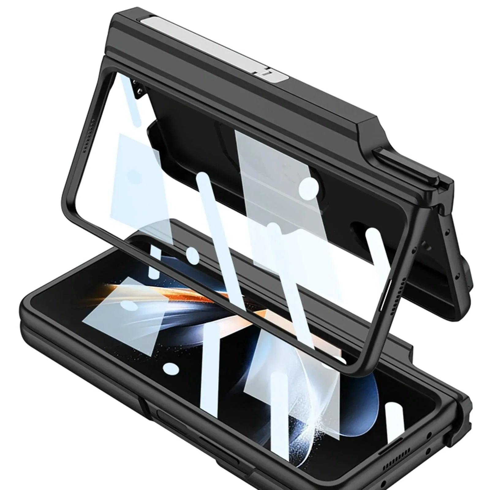 For Samsung Galaxy Z Fold4 5G Magnetic Armor Phone Case - Full Coverage - Carbon Fibre - Mekamart Australia