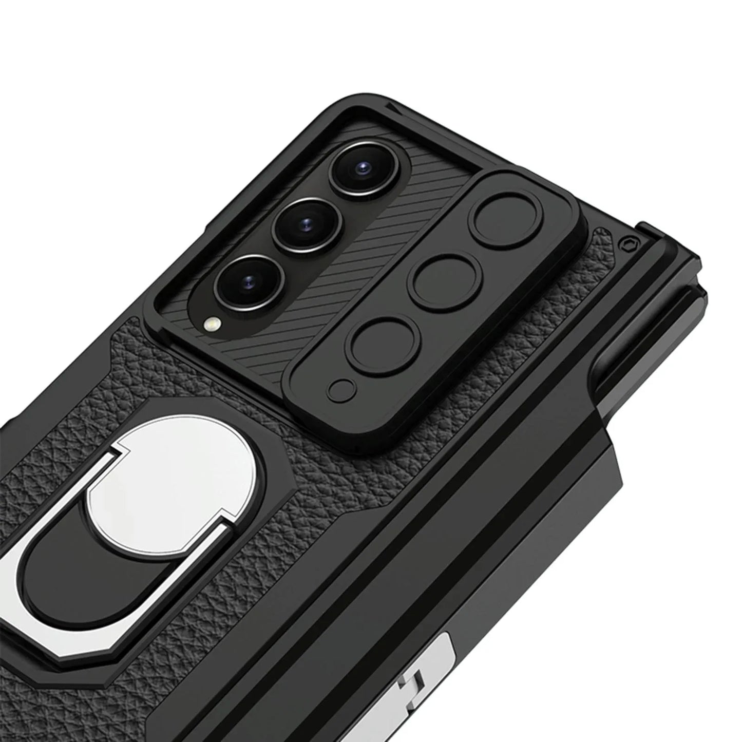 For Samsung Galaxy Z Fold4 5G Magnetic Armor Phone Case - Full Coverage - Carbon Fibre - Mekamart Australia