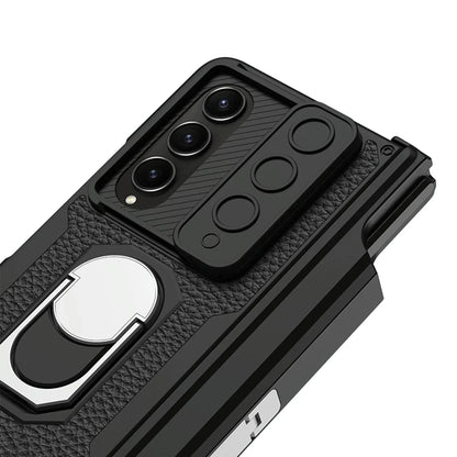 For Samsung Galaxy Z Fold4 5G Magnetic Armor Phone Case - Full Coverage - Carbon Fibre - Mekamart Australia