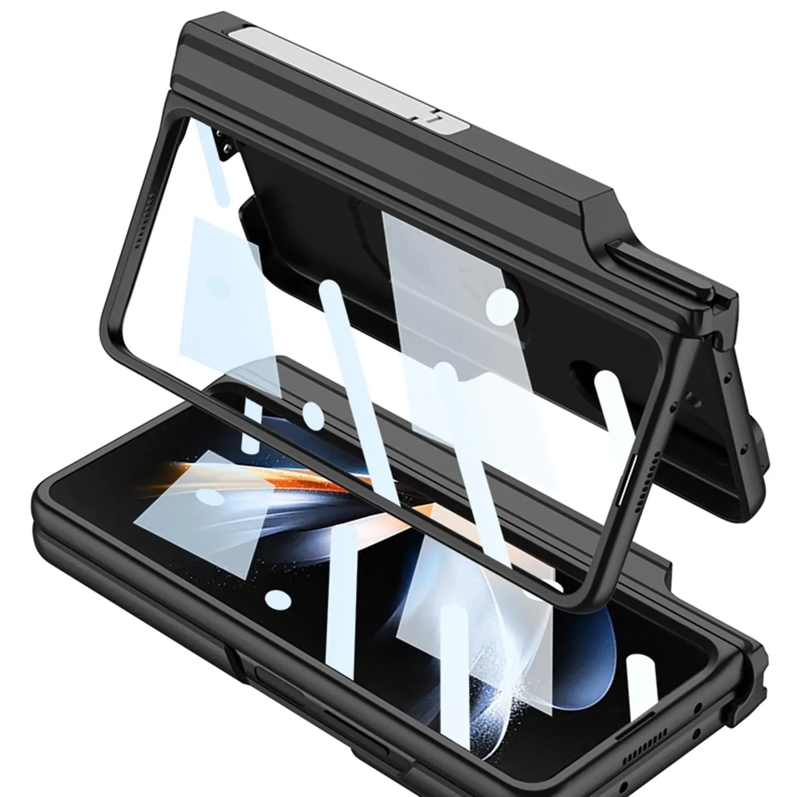 For Samsung Galaxy Z Fold4 5G Magnetic Armor Phone Case - Full Coverage - Carbon Fibre - Mekamart Australia