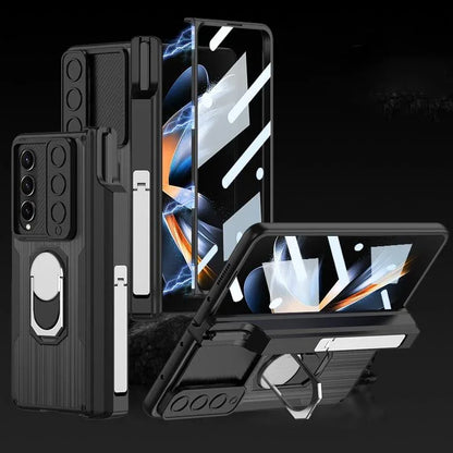 For Samsung Galaxy Z Fold4 5G Magnetic Armor Phone Case - Full Coverage - Carbon Fibre - Mekamart Australia