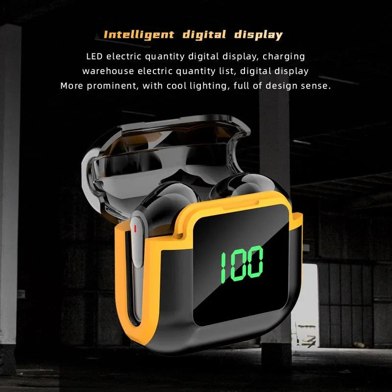 Intelligent Bluetooth Earphones with Digital Display - Pro 90 Hifi Black - Mekamart Australia