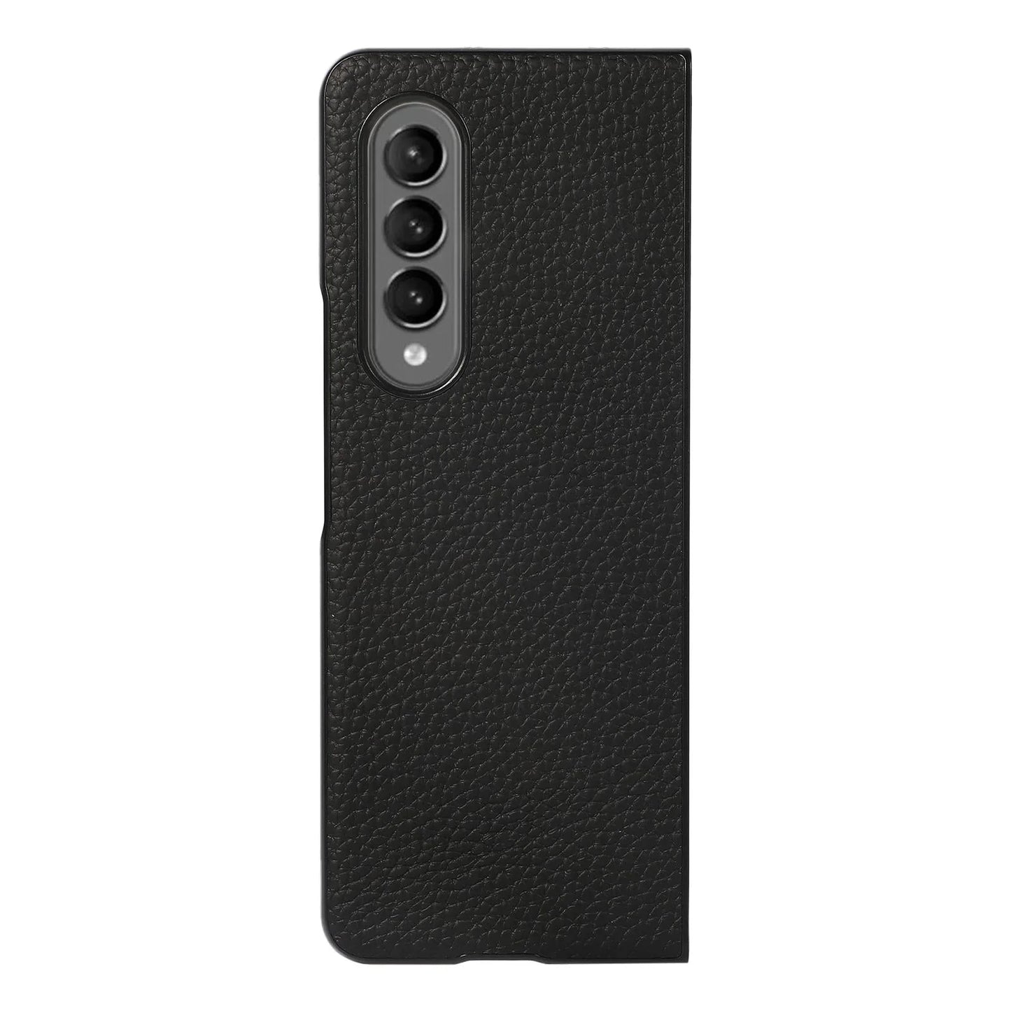 For Samsung Galaxy Z Fold4 5G Litchi Texture Case - Two Tone - Black - Mekamart Australia