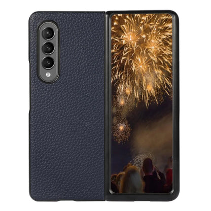 For Samsung Galaxy Z Fold4 5G Litchi Texture Case - Two Tone - Black - Mekamart Australia