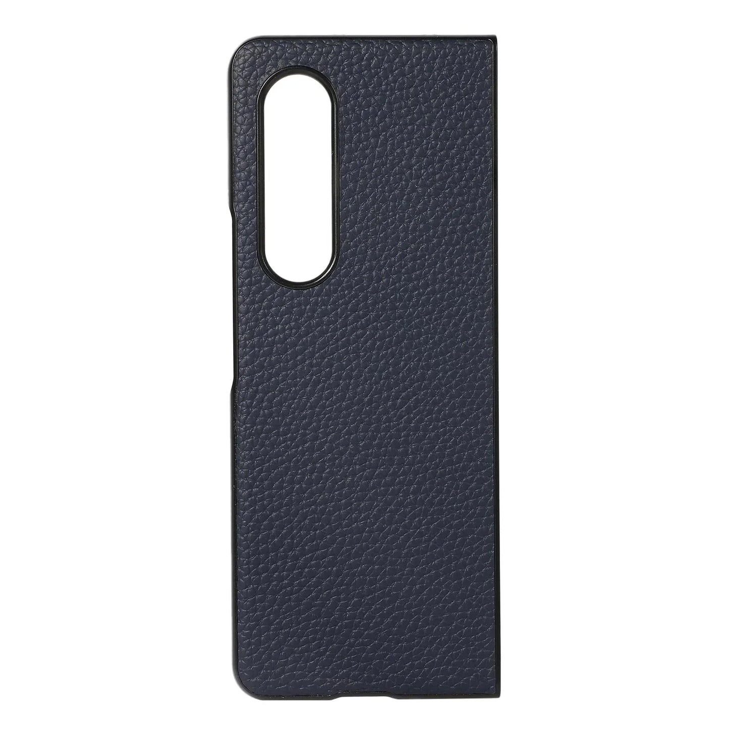 For Samsung Galaxy Z Fold4 5G Litchi Texture Case - Two Tone - Black - Mekamart Australia