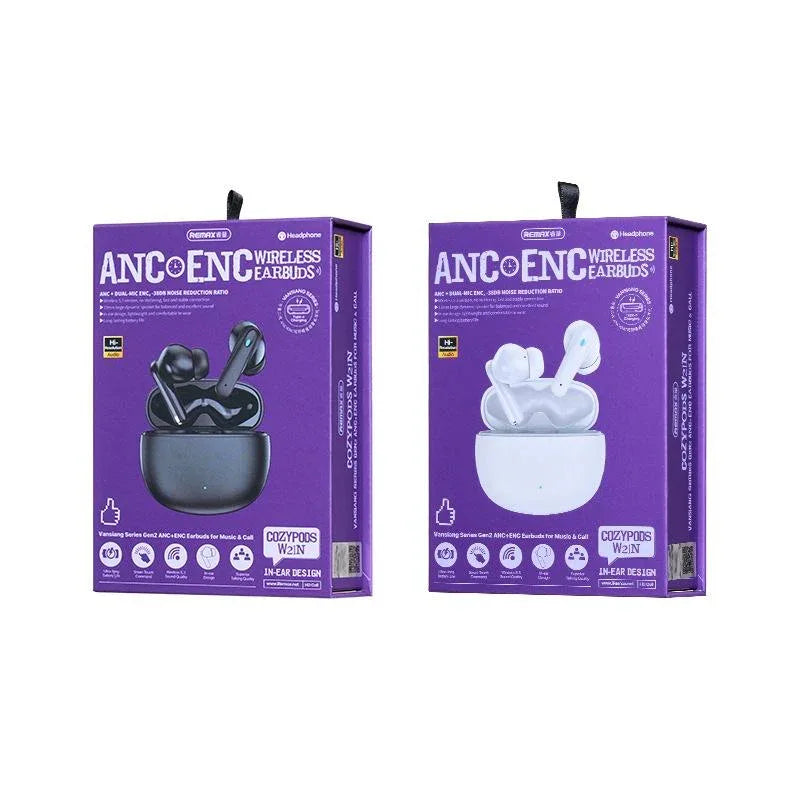 Wireless Dual Noise-cancelling Bluetooth Earphones for Music and Calls - Ivory White - Mekamart Australia