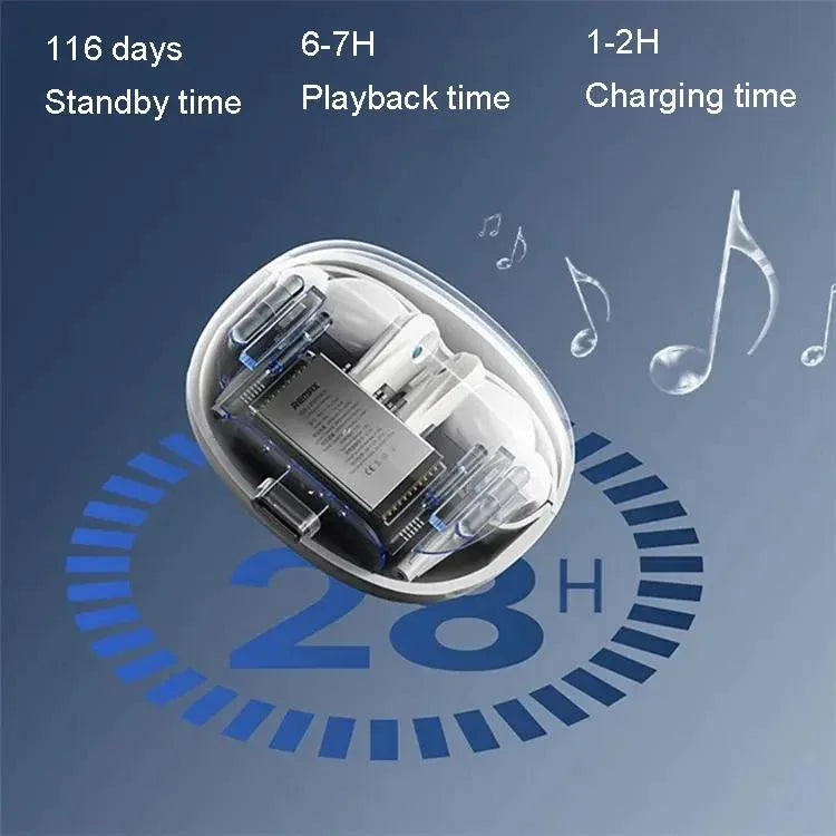 Wireless Dual Noise-cancelling Bluetooth Earphones for Music and Calls - Ivory White - Mekamart Australia