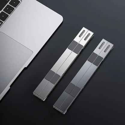 Adjustable Aluminum Laptop Cooling Bracket - Desktop - Gray - Mekamart Australia