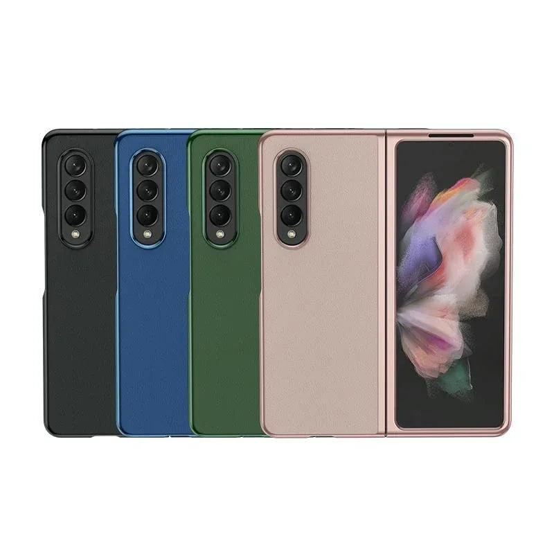 For Samsung Galaxy Z Fold4 5G Leather Plated Phone Cover - Black - Mekamart Australia